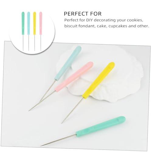 Cookie Decorating Scribe Supplies Icing Scribe Tool for Cake Diy Craft Leather Awl Tool Sewing Stainless Steel Fondant Sugar Stir Needle Biscuit Icing Pin Kit with Handle Baking Scribe Tool(12 Pieces） - CookCave