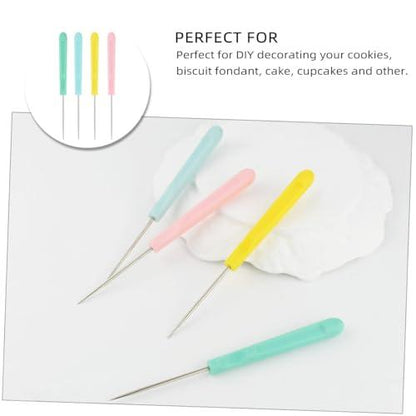 Cookie Decorating Scribe Supplies Icing Scribe Tool for Cake Diy Craft Leather Awl Tool Sewing Stainless Steel Fondant Sugar Stir Needle Biscuit Icing Pin Kit with Handle Baking Scribe Tool(12 Pieces） - CookCave