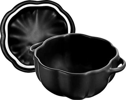 STAUB 0.5-qt Petite Ceramic Pumpkin, Oven & Stove Safe up to 572°F, Baking Dish, Candy Dish, Matte Black - CookCave