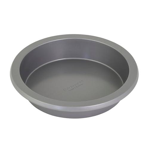 KitchenAid Nonstick 9 in Round Cake Pan with Extended Handles for Easy Grip, Aluminized Steel to Promoted Even Baking, Dishwasher Safe,Contour Silver - CookCave
