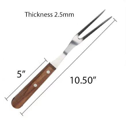 Sunrise Kitchen Supply Stainless Steel Turner Spatula & Meat Fork with Wood Handle (10.5" Fork) - CookCave
