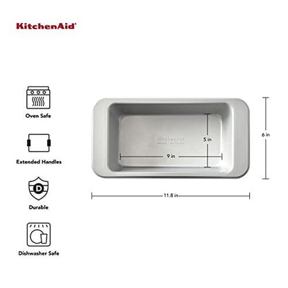 KitchenAid Nonstick Aluminized Steel Loaf Pan, 9x5-inch, Silver - CookCave