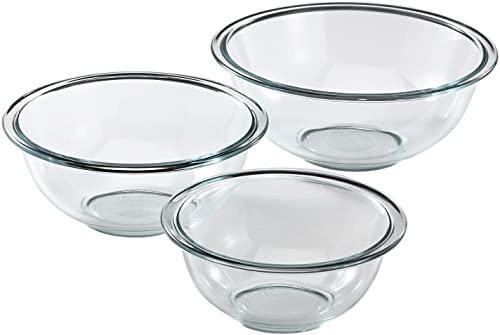 Pyrex Glass Mixing Bowl Set (3-Piece Set, Nesting, Microwave and Dishwasher Safe) - CookCave