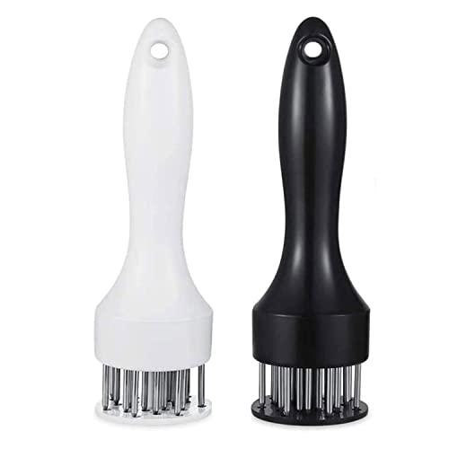 Meat Tenderizer Tool with Ultra Sharp Stainless Steel Needle Blades 2 Pack Meat Tenderizer Tool Profession Kitchen Gadgets Jacquard for Tenderizing and Cooking BBQ, Marinade, Steak, Beef, and Poultry - CookCave