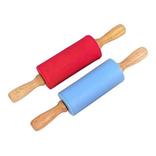 Small Rolling Pin for Kids Child, Wooden Handle Rolling Pin Non-Stick Silicone Rolling Pin, Rodillo de Cocina Rodillos Para Reposteria Fondant, Rodillos Para Masa. - CookCave