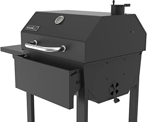 Nexgrill Premium Charcoal BBQ Grill, 22 inches Barbecue Grill, Charcoal Barrel, Outdoor Cooking, Side shelf, For Camping Patio Backyard, Black - CookCave