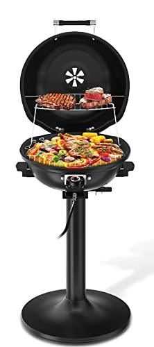 Electric Outdoor Grill,1800W Portable BBQ Grill for Cooking,15+Serving Electric Grill Outdoor Cooking, Non-Stick Removable Stand Barbecue Grill - CookCave