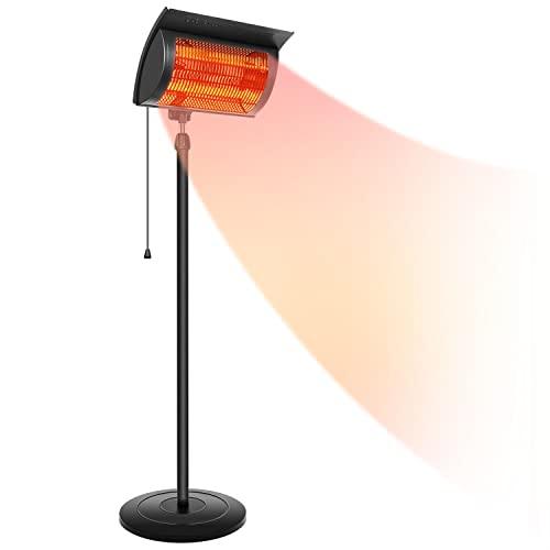 Simple Deluxe Standing Heater Patio Outdoor Balcony, Courtyard with Overheat Protection, 750W/1500W - CookCave