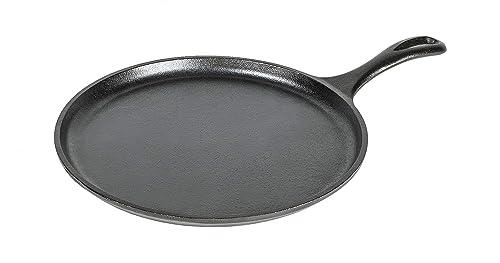 Lodge L9OG3 Cast Iron Round Griddle, Pre-Seasoned, 10.5-inch - CookCave