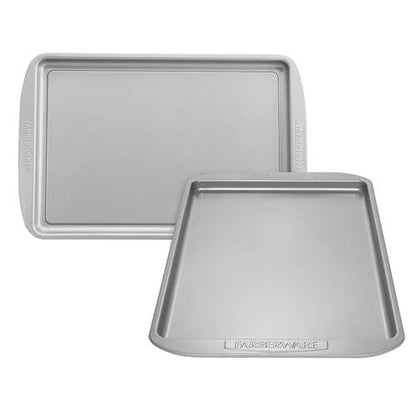 Farberware Nonstick Bakeware Set, Nonstick Cookie Sheets / Baking Sheets - 2 Piece, Gray - CookCave