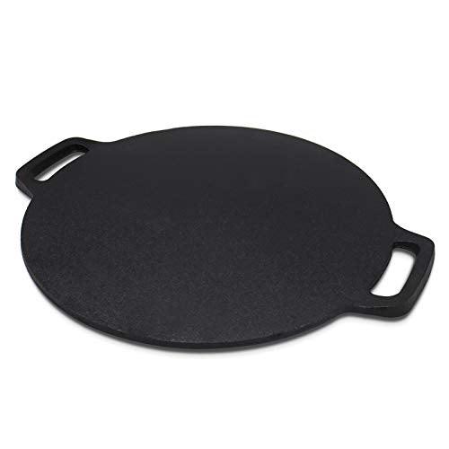 Brightalk 11-Inch Cast Iron Roti Tawa, Double Handled Cast Iron Crepe Pan for Dosa, Tortillas - CookCave