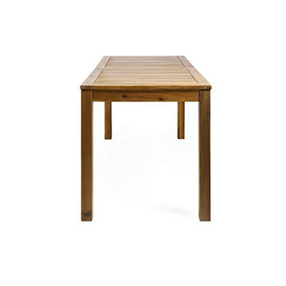 Christopher Knight Home Gloria Outdoor Rustic Acacia Wood Dining Table, Teak - CookCave