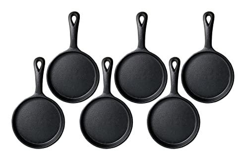 HAWOK Cast Iron Mini Round Griddle-5" Crepe Pan-Pre-Seasoned Skillet Set of 6… - CookCave