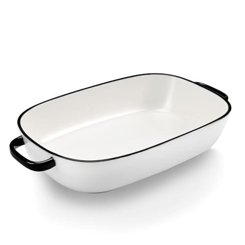 4.5 Quart Ceramic Baking Dish,Serving Bakeware for Casserole,Lasagna,Gratin,Broiling,Roasting,and Baking.Large Deep 14x10x3.11 inches Pan,Safe for Oven Microwave Refrigerator Disinfection Cabinet and - CookCave