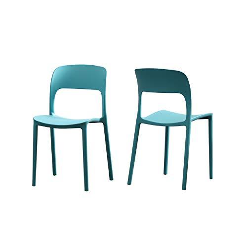 Christopher Knight Home Dean Outdoor Plastic Chairs (Set of 2), Teal - CookCave