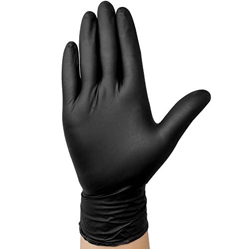 TitanFlex Disposable Nitrile Exam Gloves, 6-mil, Black, Large 100-ct Box, Heavy Duty Disposable Gloves, Cooking Gloves, Mechanic Gloves, Latex Free Gloves, Food Safe Rubber Gloves for Food Prep - CookCave