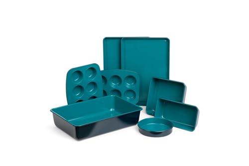 Larder & Vine Bakeware Set - PFAS/PFOS/PTFE Free, Heavy Duty Aluminized Steel with Ceramic Finish, Includes Sheet Pans, Loaf Pan, Muffin Tins, Round Pan, Square Pan, Roasting Pan (Bondi) - CookCave