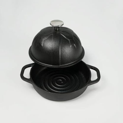 HAWOK Cast Iron Bread Cloche, Dia.6.3inch/16cm, Sourdough Baking Pan Pre-seasoned Black - CookCave