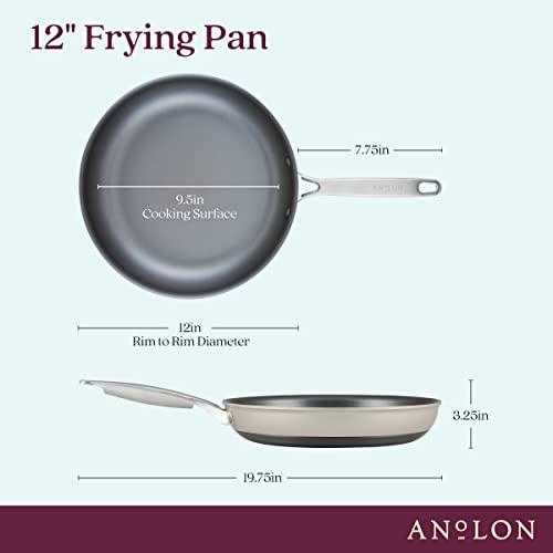 Anolon Achieve Hard Anodized Nonstick Frying Pan/Skillet, 12 Inch, Silver - CookCave