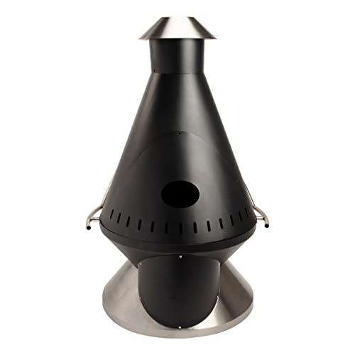 Cuisinart COH-600 Chimenea Propane Fire Pit, Patio Heater with Tip-Over Safety Switch, 8 lbs. Lava Rocks Included, 31" x 31" x 48" - CookCave