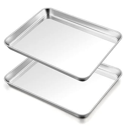 TeamFar Baking Sheet, 17.6’’ x 13’’ x 1’’ Stainless Steel Large Cookie Sheet Half Baking Pans, Non-toxic & Healthy, Easy Clean & Dishwasher Safe, Heavy Duty & Durable - Set of 2 - CookCave