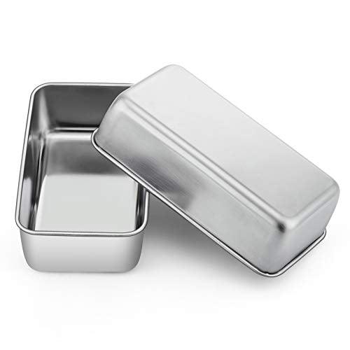 P&P CHEF Loaf Pan Set of 2, 9-inch Bread Pans, Stainless Steel Loaf Toast Baking Pans For Bread Meatloaf Lasagna Cake, Healthy & Non Toxic,Deep Side & Smooth Roll, Oven & Dishwasher Safe - CookCave