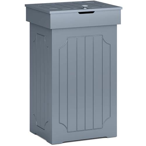 JEROAL Wood Kitchen Trash Can, Trash Can Cabinet, 23 Gallon Large Kitchen Garbage Can with Lid, Dog Proof Trash Can, Recycle Trash Bin for Kitchen, Bathroom Home and Outdoor, Gray - CookCave