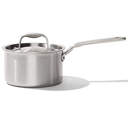 Made In Cookware - 2 Quart Stainless Steel Saucepan with Lid - 5 Ply Stainless Clad Sauce Pan - Professional Cookware - Made in Italy - Induction Compatible - CookCave