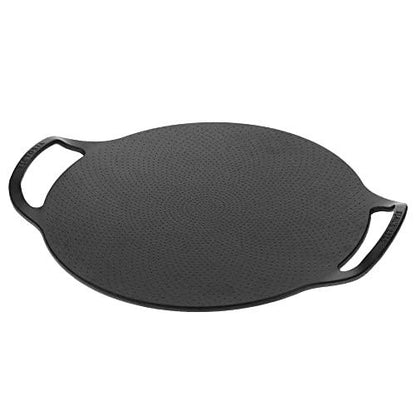 Victoria 15-Inch Cast Iron Comal Pizza Pan with 2 Side Handles, Preseasoned with Flaxseed Oil, Made in Colombia - CookCave