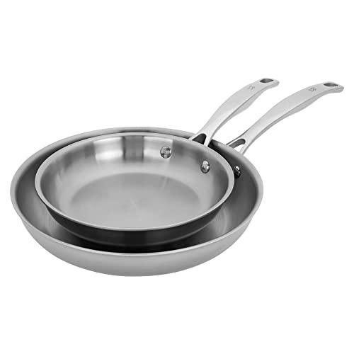 HENCKELS Clad H3 2-pc Induction Frying Pan Set, 8-inch Fry Pan and 10-inch Fry Pan, Stainless Steel, Durable and Easy to clean, 8-inch & 10-inch - CookCave