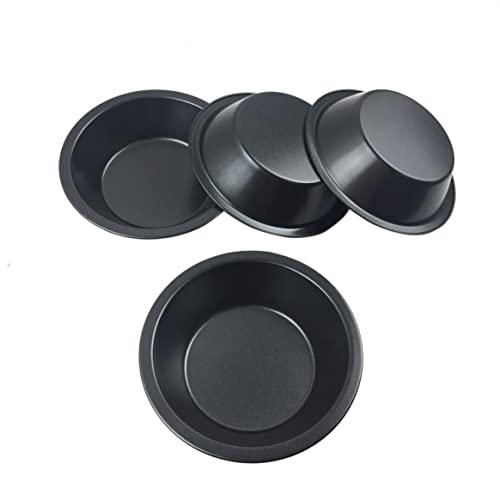 LoveDeal Nonstick 5 Inch Mini Pie Pans, Set of 4 Small Pie Plates for Baking, 7.8oz Carbon Steel Round Bakeware Set for Baking Pies, Cakes, Tarts, Desserts, Recipes - Black - CookCave