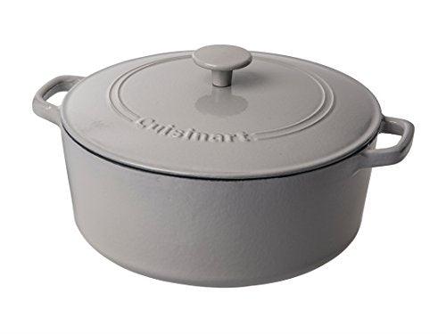 Cuisinart Cast Iron Casserole, Dutch Oven, 7-Quart, Cool Grey - CookCave