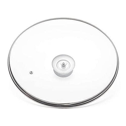 Glass Lid for Frying Pan, Fry Pan, Skillet, Pan Lid with Handle Coated in Silicone Ring,12"/30cm, Clear - CookCave