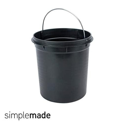 SIMPLEMADE Round Step Trash Can, Stainless Steel with Lid, Small Metal Wastebasket / Garbage Can For Bathroom, Office, Black, 5 Liter / 1.3 Gallon - - CookCave