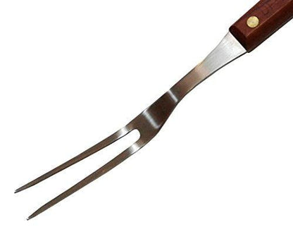 Sunrise Kitchen Supply Stainless Steel Turner Spatula & Meat Fork with Wood Handle (10.5" Fork) - CookCave