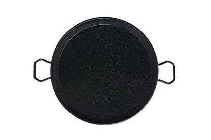 Mabel Home Paella Pan + Paella Burner and Stand Set on Wheels + Complete Paella Kit for up to 14 Servings - 15.75 inch Gas Burner + 18 inch Enamaled Steel Paella Pan - CookCave