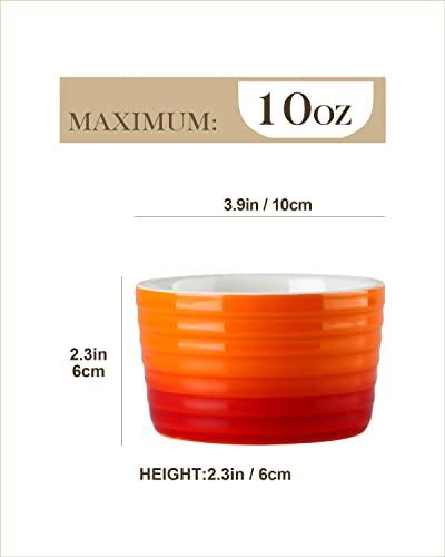 MALACASA Ramekins 10 oz Set of 6, Porcelain Creme Brulee Ramekins Oven Safe, Ceramic Souffle Dish Ramekin Cups, Individual Baking Dish for Pudding Dipping Sauce Cooking, Orange, Series RAMEKIN.DISH - CookCave