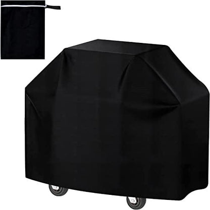 HonKuaDL BBQ Grill Cover Waterproof, Grill Cover for Outdoor Grill, Char-Broil, Nexgrill Gas,Weather Resistant, Rip-Proof, Anti-UV, Fade Resistant, with Adjustable Velcro Strap, 58 Inch (Black) - CookCave