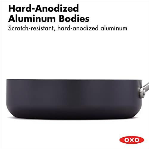 OXO Professional Hard Anodized PFAS-Free Nonstick, 3QT Saute Pan Jumbo Cooker with Lid, Induction, Diamond reinforced Coating, Dishwasher Safe, Oven Safe, Black - CookCave