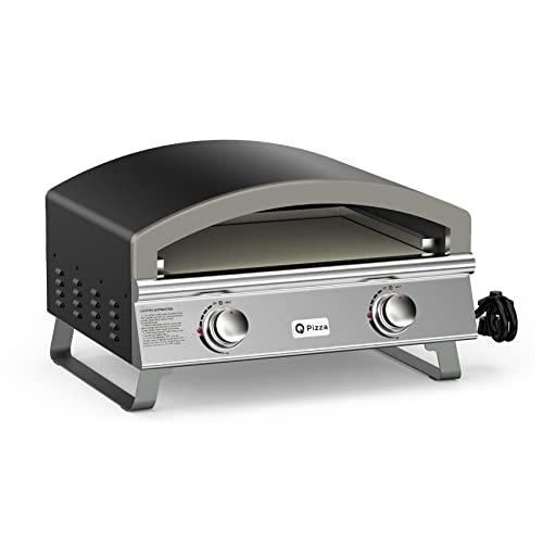 Outdoor Gas Pizza Oven Makes 2 Pizzas or Extra Large Pizza, 25" Large Capacity Pizza Maker, Versatile Grill Stove with 19" Baking Stone for Steak Meat Seafood, Save Time Cooking Amount Food for Party - CookCave