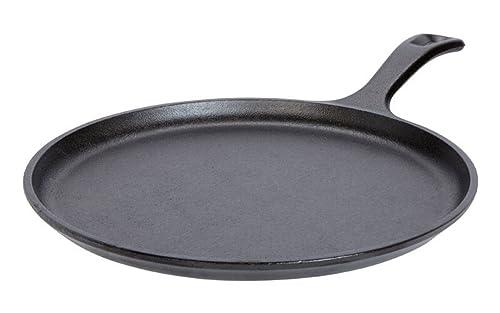 Lodge L9OG3 Cast Iron Round Griddle, Pre-Seasoned, 10.5-inch - CookCave