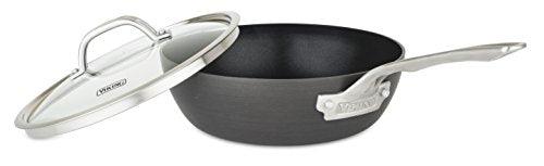 Viking Culinary Hard Anodized Nonstick 3-Ply Saucier Pan, 3 Quart, Includes Glass Lid, Dishwasher, Oven Safe, Works on All Cooktops including Induction - CookCave