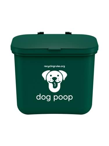 Recycling Rules Hanging Wastebasket for Dog Poop in Green for Smaller Dogs (< 25 lbs.) - CookCave