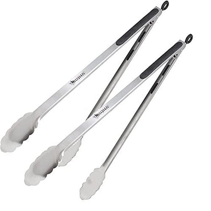 Kona Premium Stainless-Steel Locking Grill Tongs [Set of 2] 18 inch, Sturdy, Heavy Duty Tongs - Great for Cooking, Grilling, and Barbecue (BBQ) - CookCave