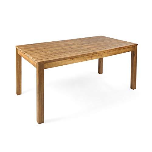 Christopher Knight Home Wilson Outdoor Expandable Acacia Wood Dining Table , Teak Finish - CookCave