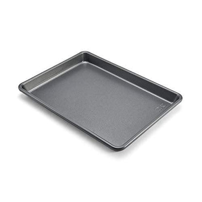 Chicago Metallic Commercial II Non-Stick Small Cookie/Baking Sheet. Perfect for making jelly rolls, cookies, pastries, one-pan meals, and more,12.25 by 8.75, Gray - CookCave