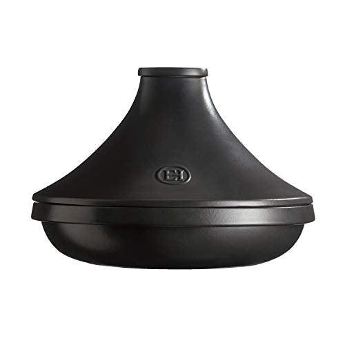 Emile Henry Delight 4.0 Quart Ceramic Tagine, Slate with Slate Lid - CookCave