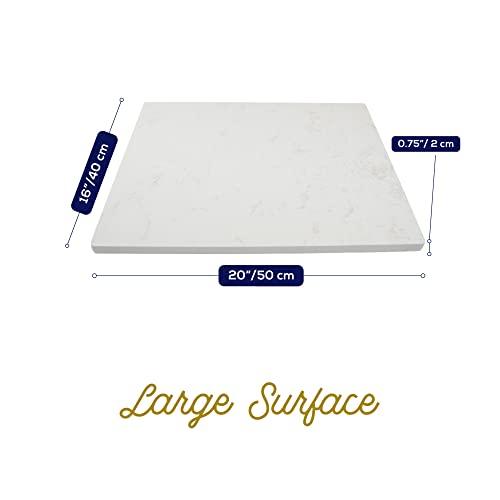 Ultra Cuisine Marble Cutting Board and Marble Pastry Board - Multifunctional Marble Slab - Perfect Marble Cheese Board, Marble Charcuterie Board, & Marble Serving Tray - Extra Large - Great Gift - CookCave