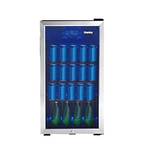 Danby DBC117A1BSSDB-6 117 Can Beverage Center, 3.1 Cu.Ft. Freestanding Drinks Refrigerator for Basement, Dining, Living Room-Bar Fridge Perfect for Beer, Pop, Water, Black/Grey - CookCave