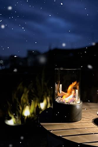 JAY'S HOME Table top Fireplace Portable Fire Pit Smokeless Indoor/Outdoor Fire Bowl Cozy Home Decoration Ethanol/Alcohol Fireplace, White - CookCave